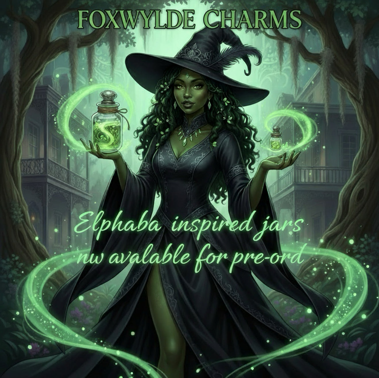 Wicked inspired Elphaba jar for Empowerment and Transformation or Glinda’s Self Love and Harmony