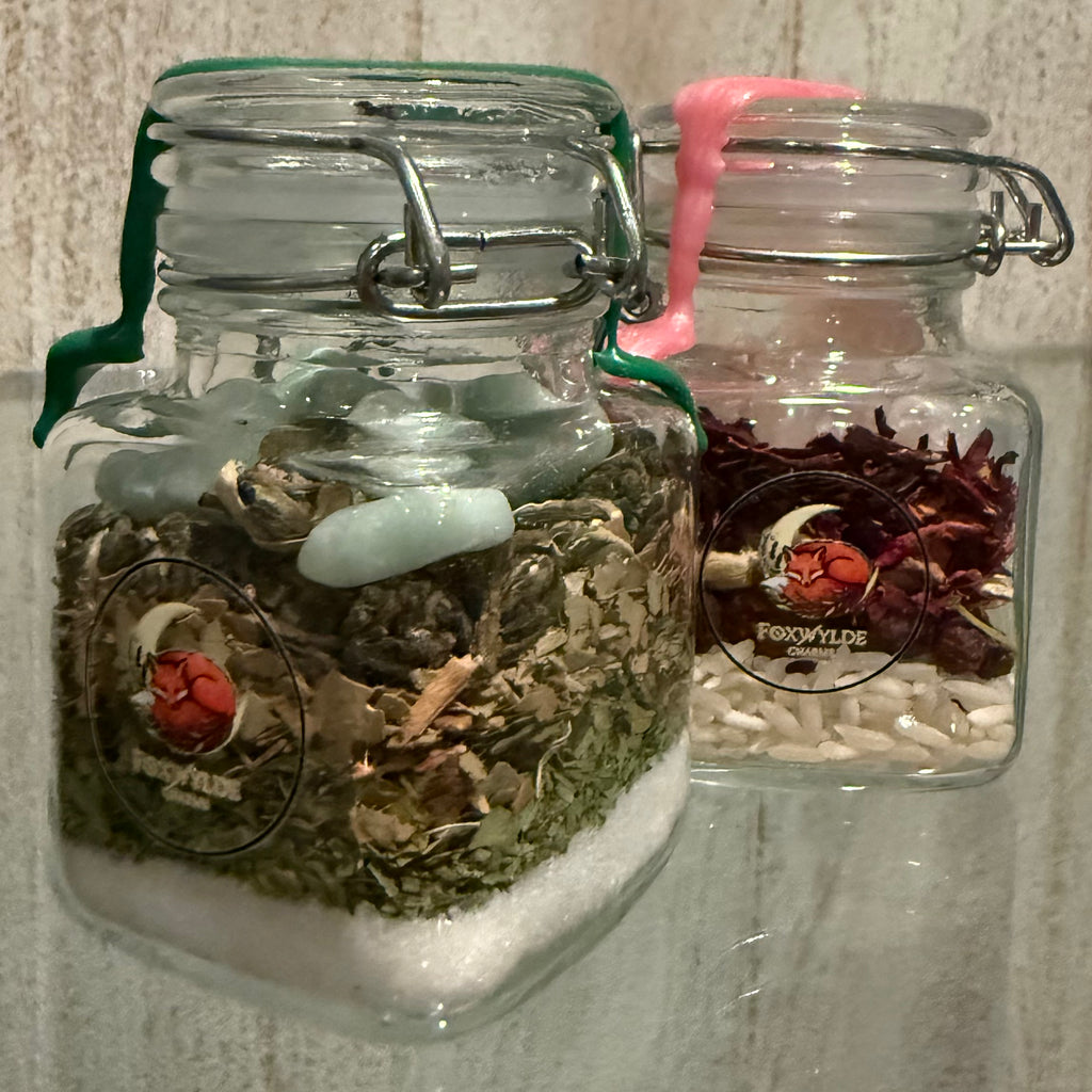 Wicked inspired Elphaba jar for Empowerment and Transformation or Glinda’s Self Love and Harmony